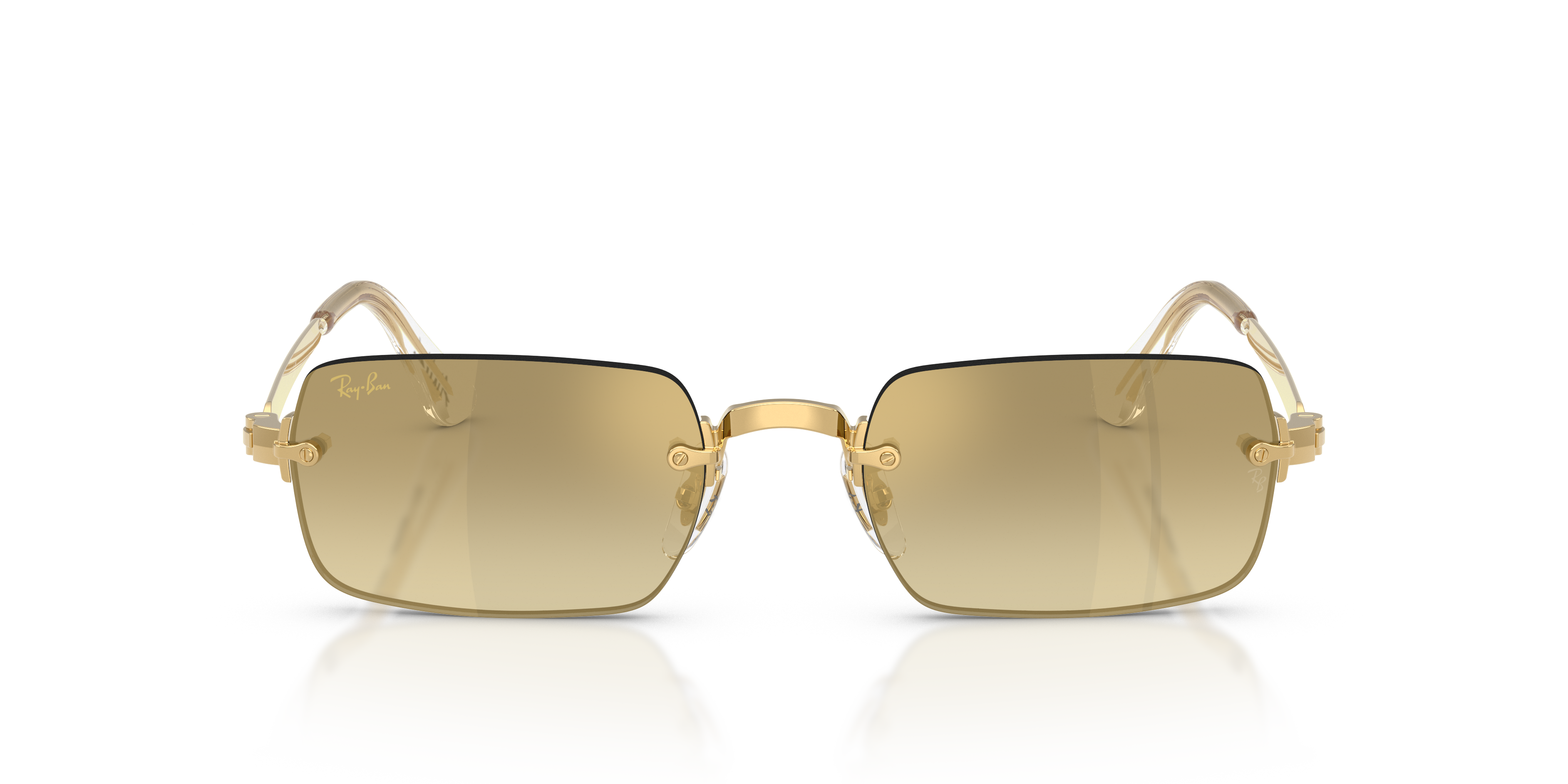 Ray - Ban Unisex Ray - Ban A$AP Rocky RB3928 001/7I Gafas de sol Metal Oro Marrón Redonda Normal Matizado