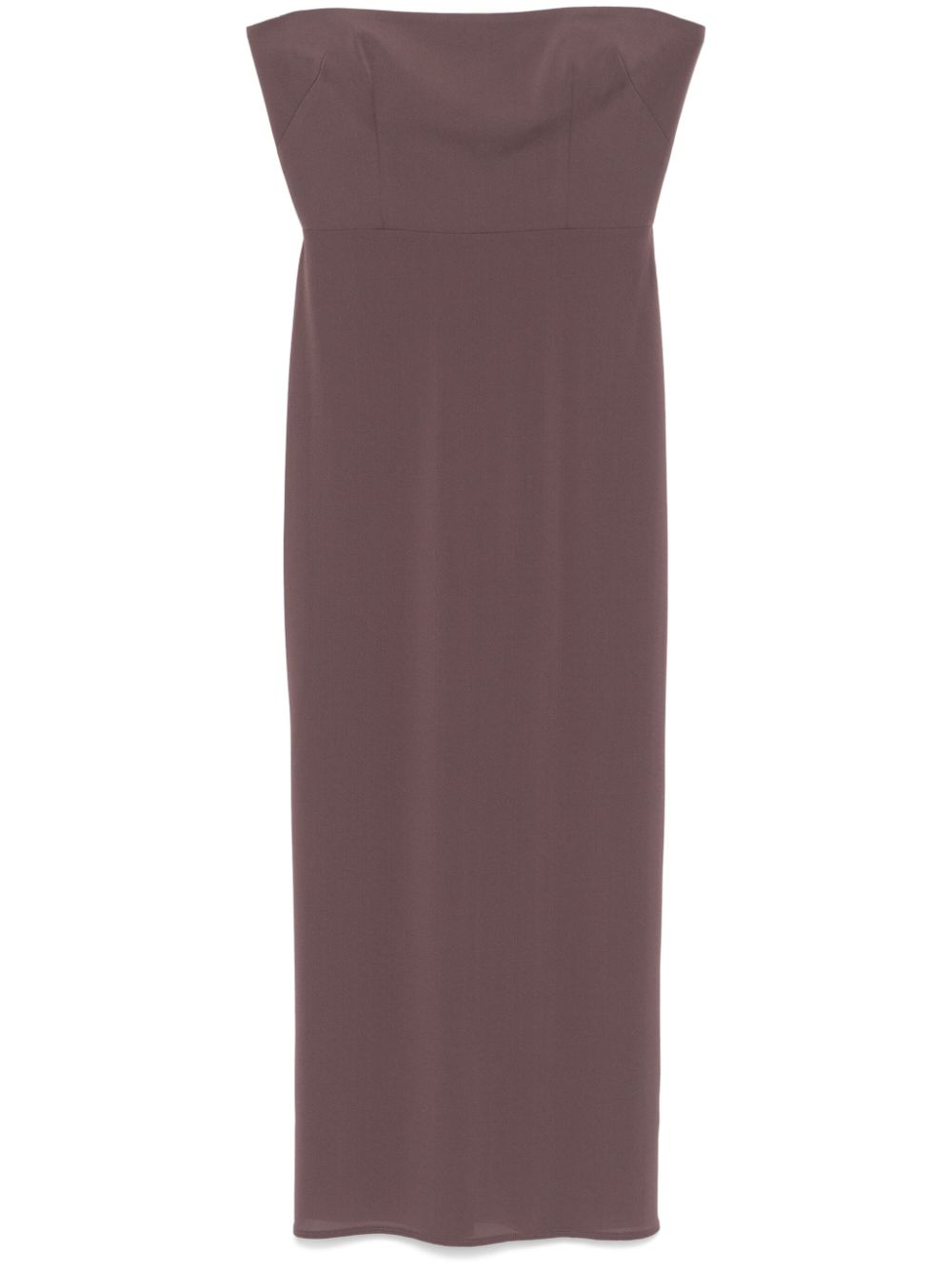 Crepe strapless maxi dress - Brown