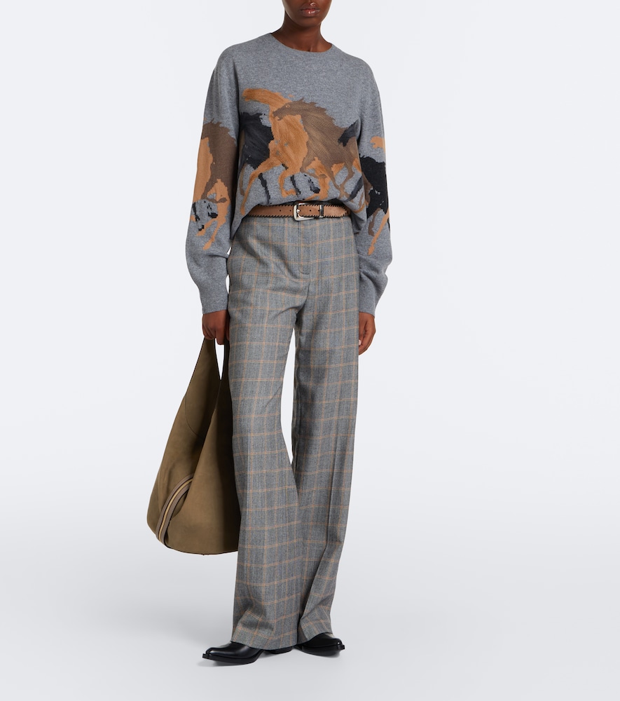 Intarsia virgin wool sweater