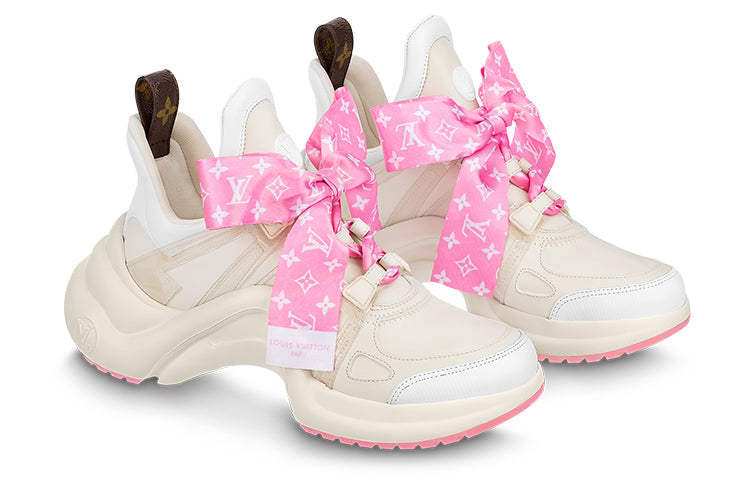 (WMNS) Archlight 1.0 Sneakers 'Beige with Pink Monogram Ribbon'