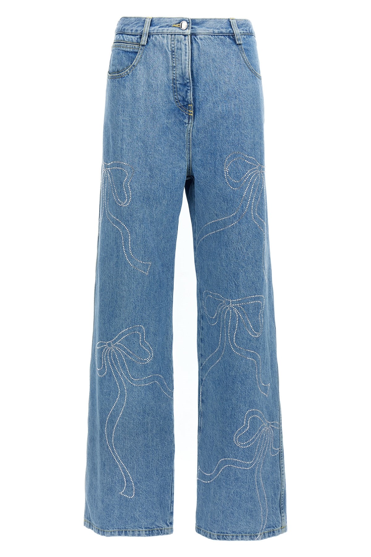 'Crystal Ribbon Hot Fix' Jeans