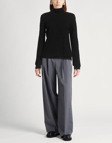 Woman Turtleneck Black Size 2 Wool, Cotton
