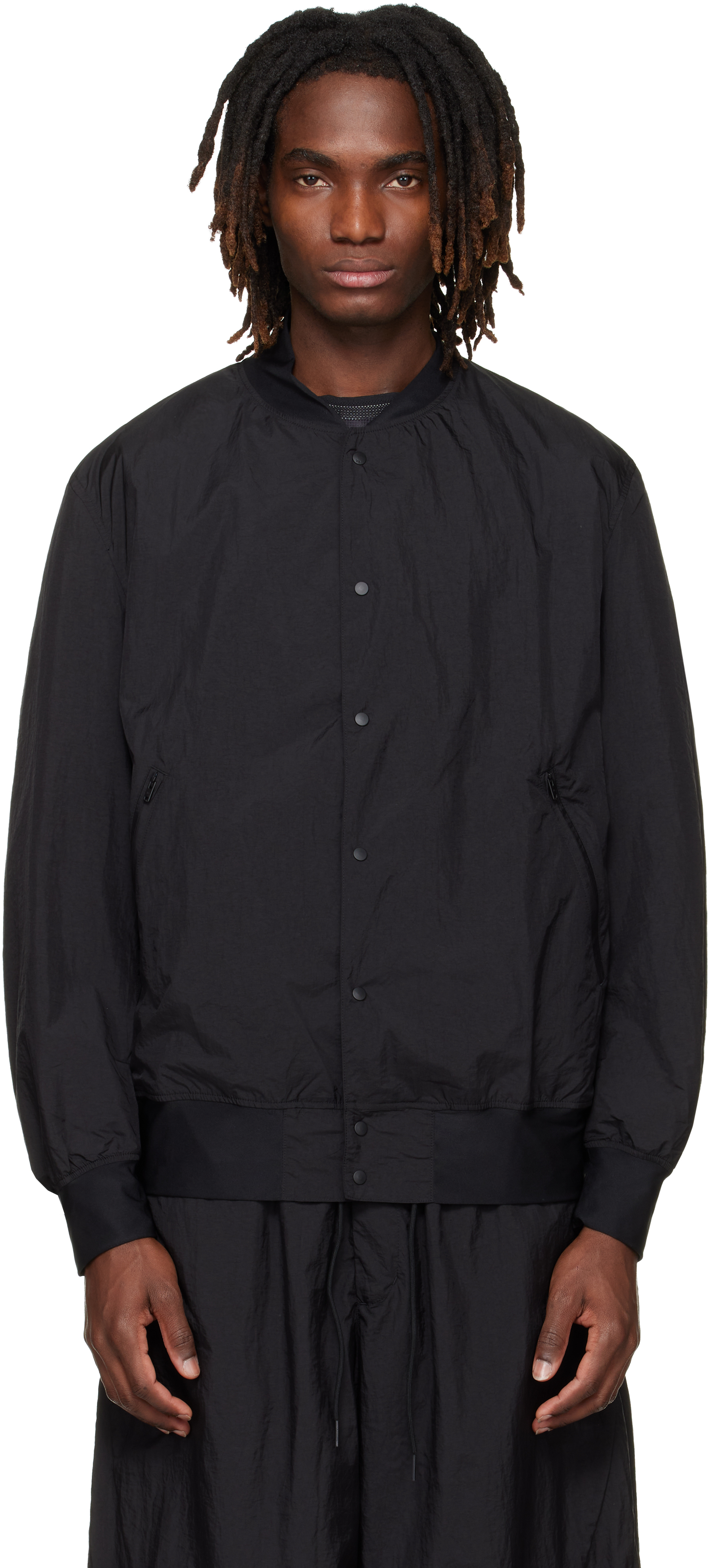 Black Collegiate Bomber Jacket