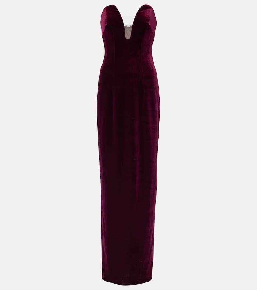 Strapless velvet gown