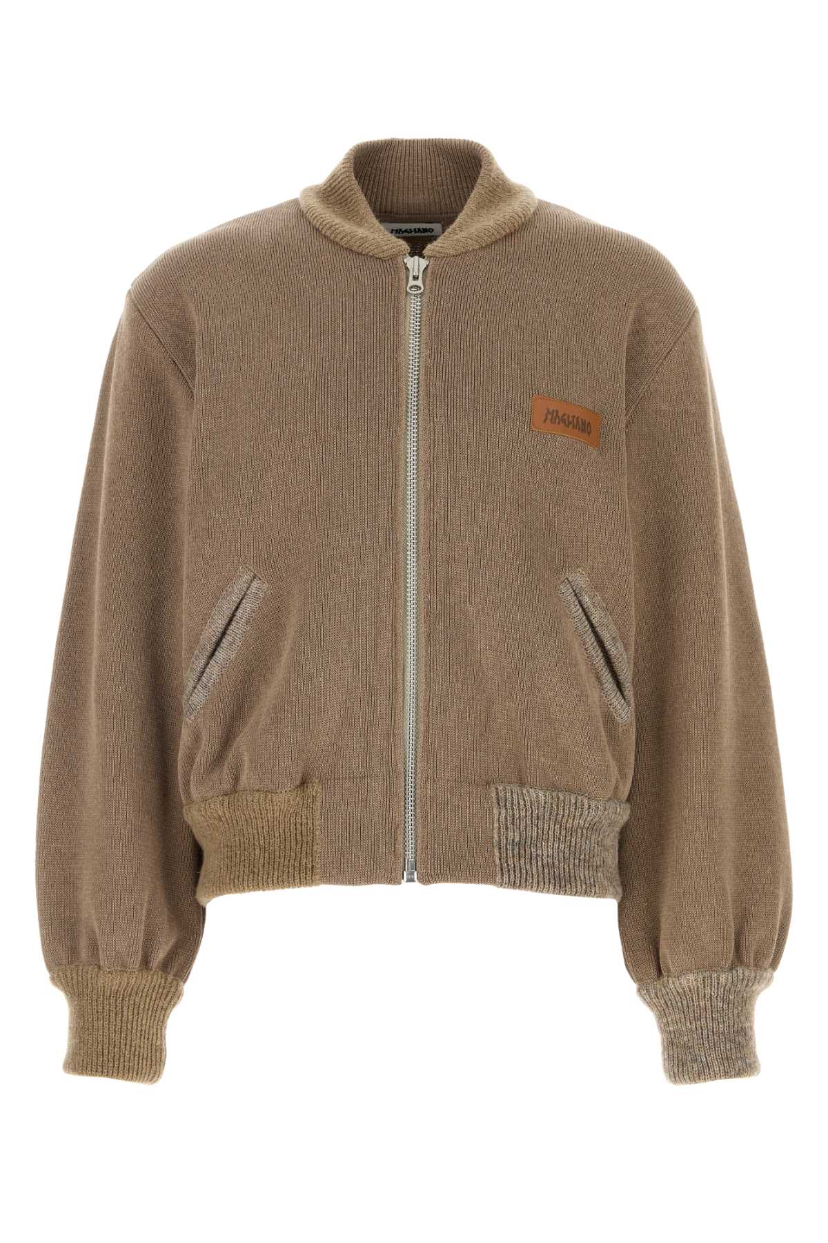 Knitted Bomber Jacket — Beige