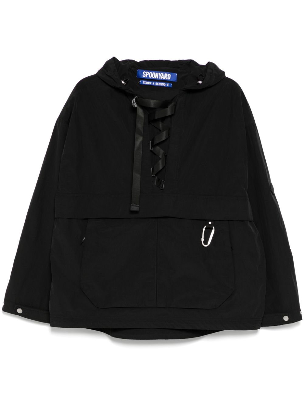 LACE UP ANORAK Jacket - Black