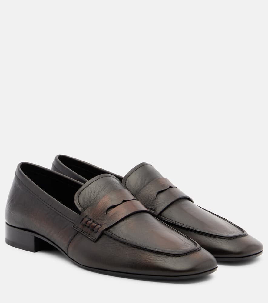 Leather penny loafers