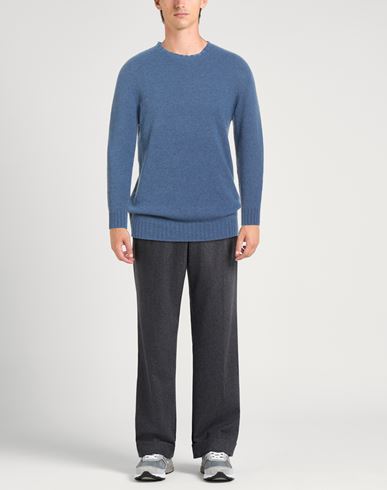 Man Sweater Slate blue Size 38 Recycled wool, EcoVero viscose, Recycled polyamide, Recycled cashmere