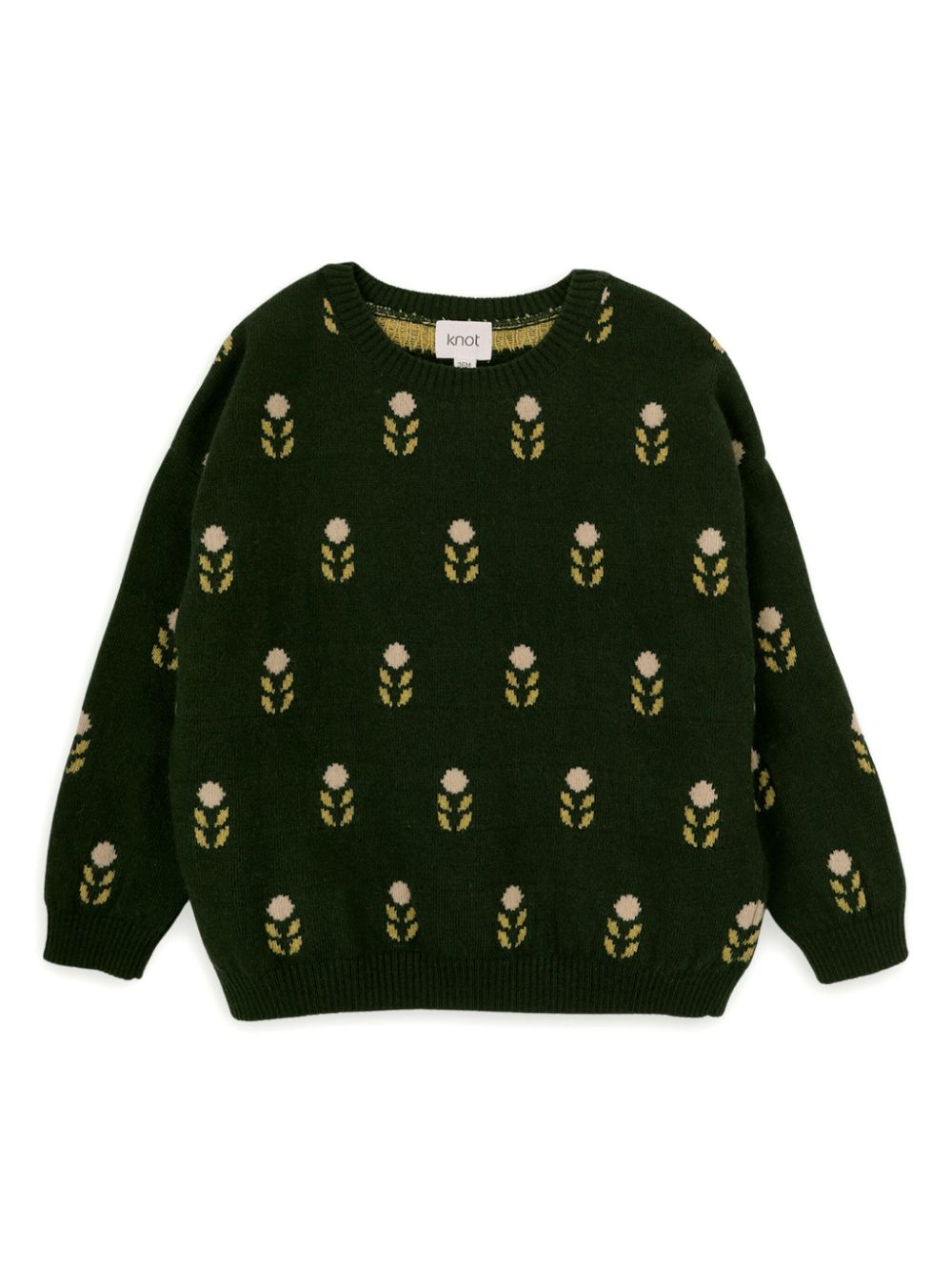 Patterned intarsia-knit jumper - Green