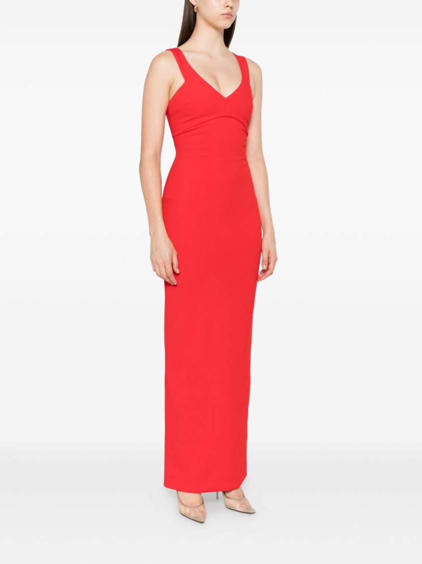 Nalani V-neck maxi dress - Red