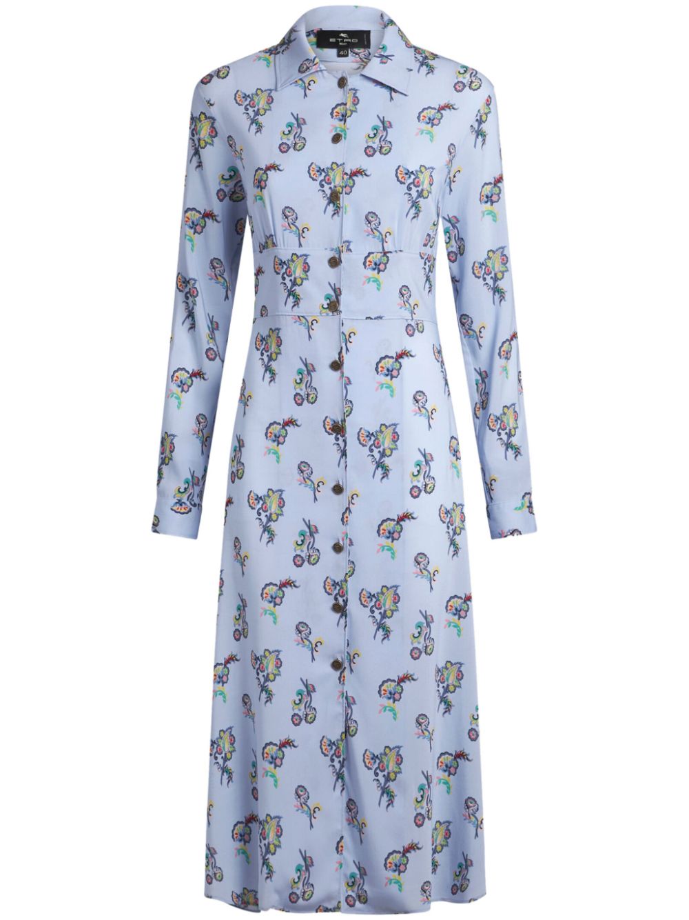 Printed shirt dress - Blue