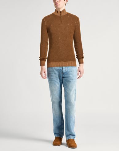 Man Sweater Camel Size 38 Wool