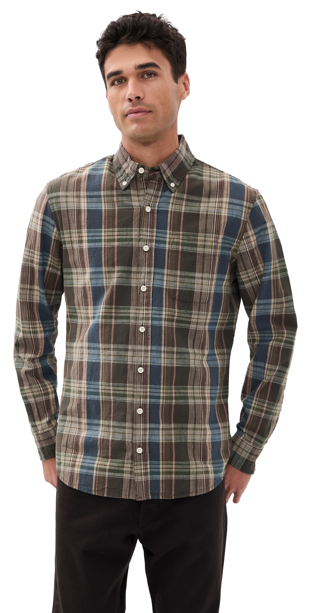 The Jack Button Down Shirt Atlantic Blue Madras