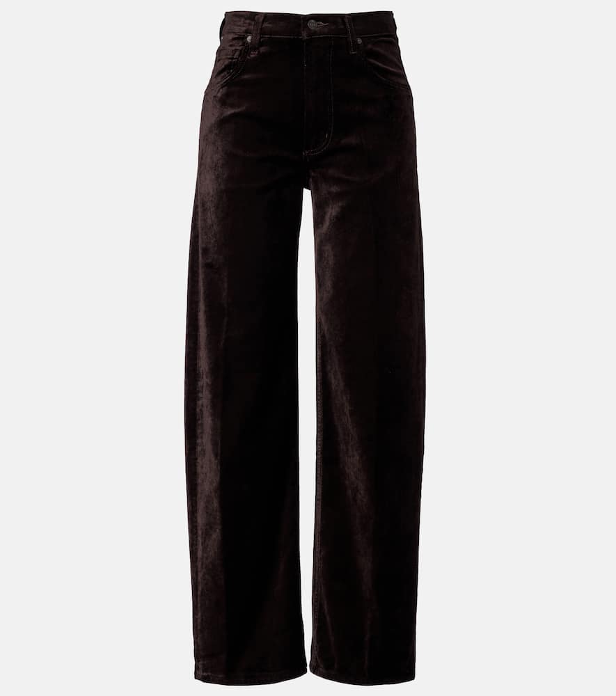 Ayla cotton-blend velvet straight pants