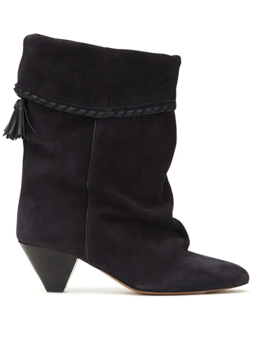 Black Suede Pointed Toe Boots
