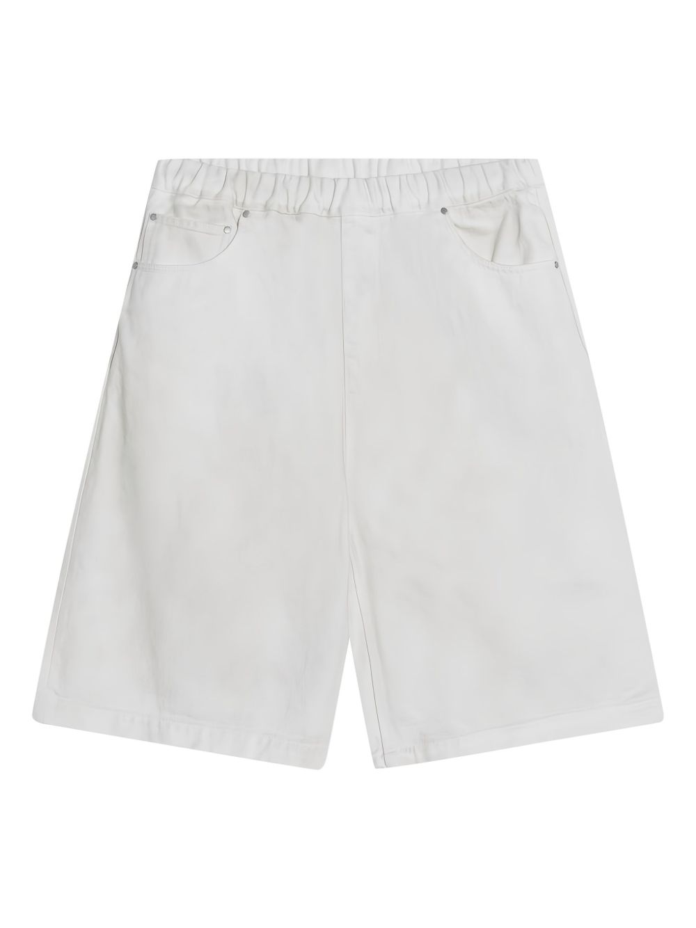 Elasticated-waist bermuda shorts - White