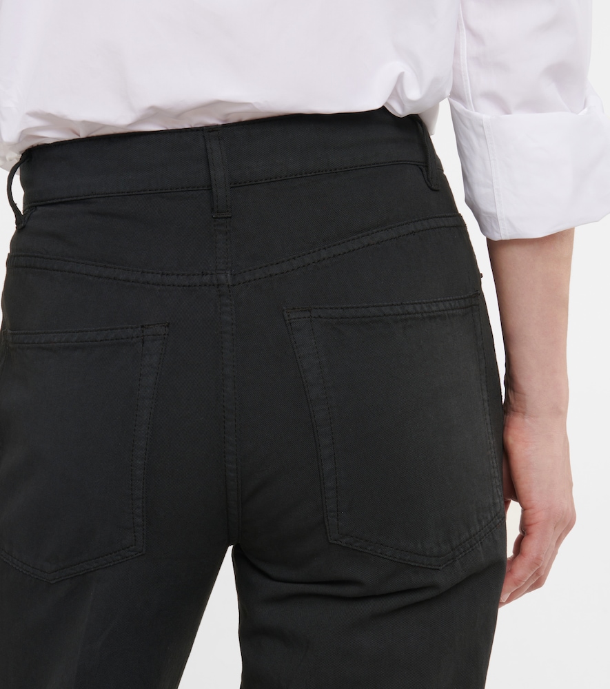 The Row Carlon mid-rise cotton and linen pants