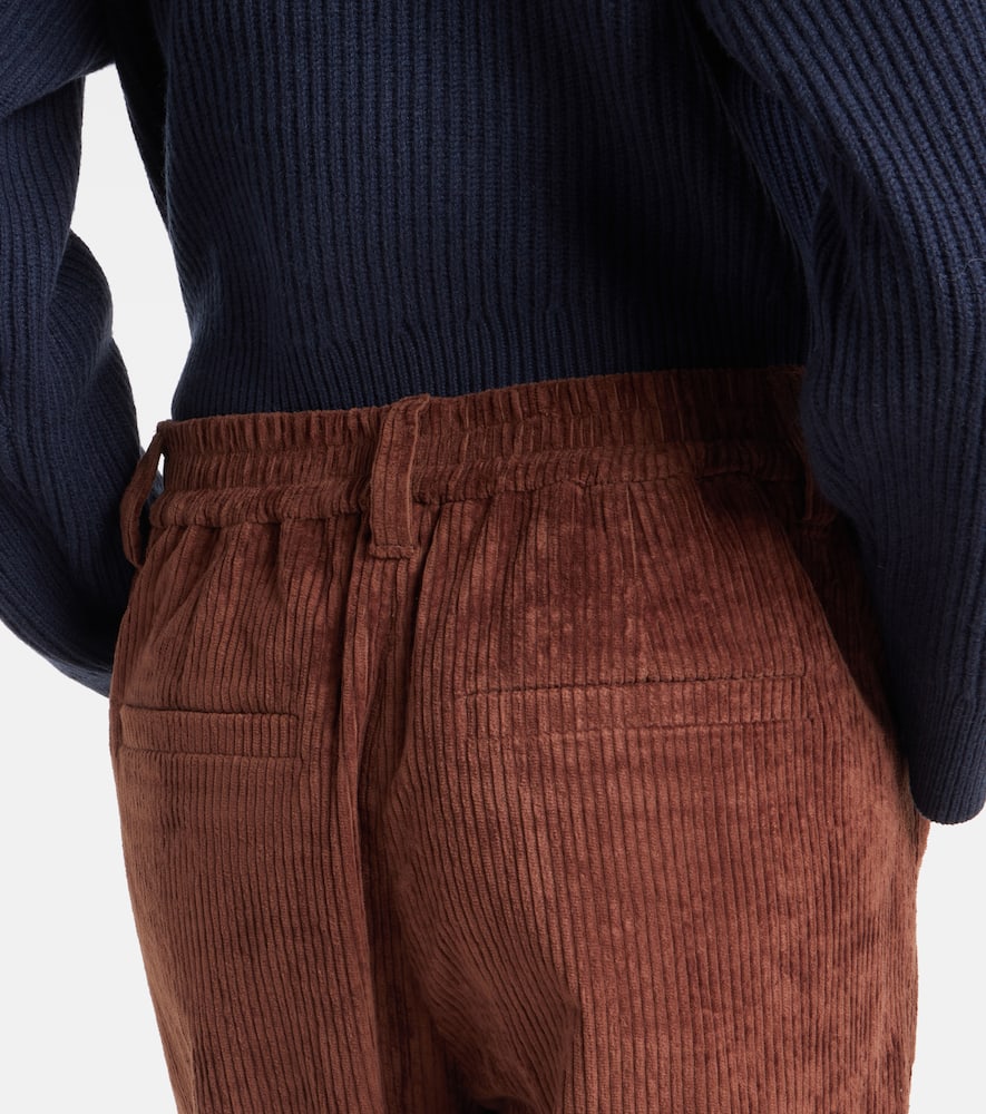 Cotton corduroy wide-leg pants