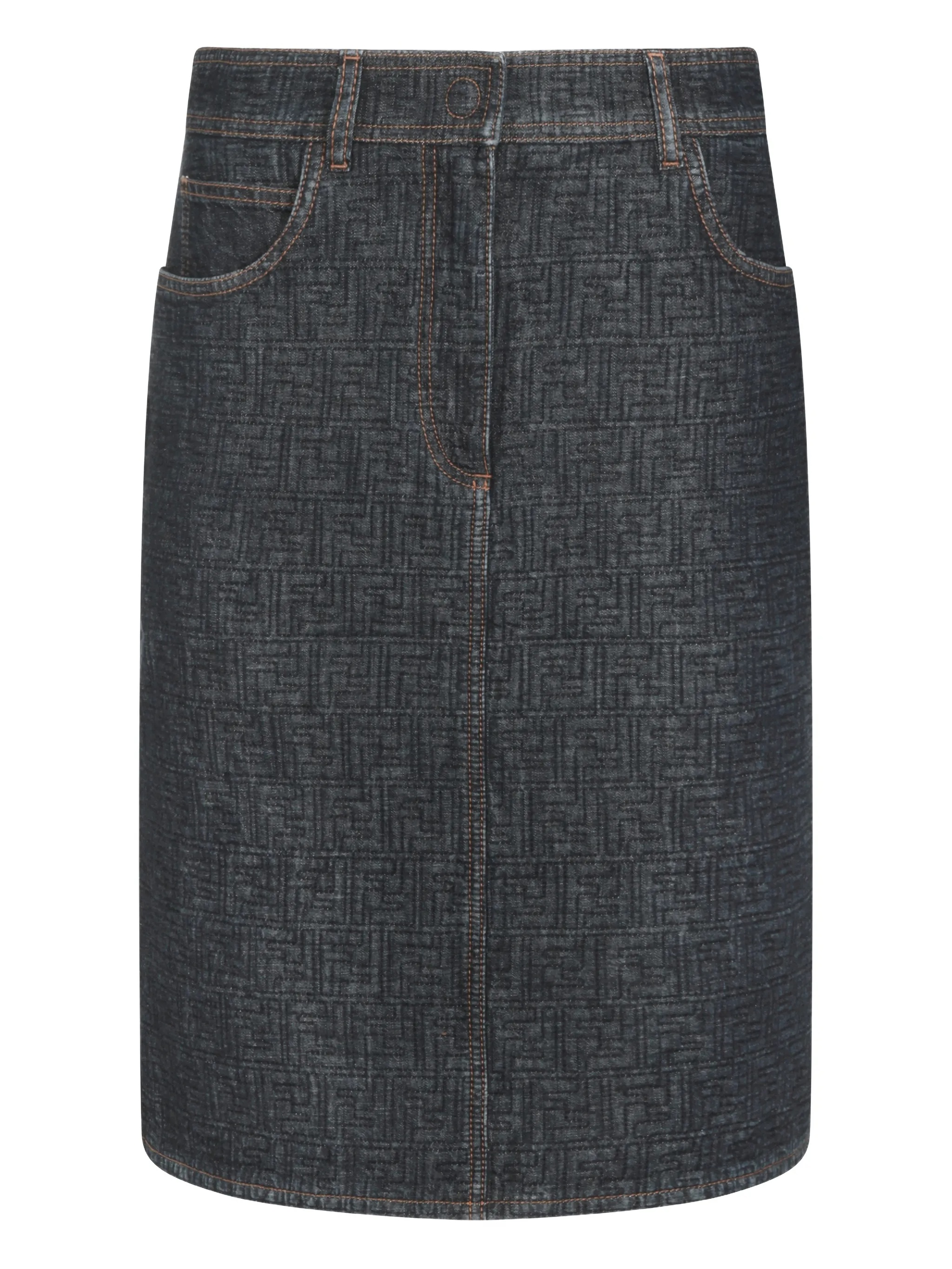 Gonna Ff Padded Denim Blue - Women