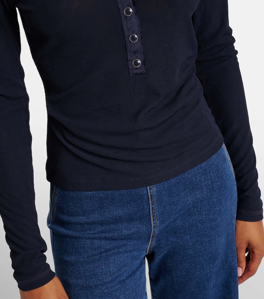 Drexler ribbed-knit Henley shirt