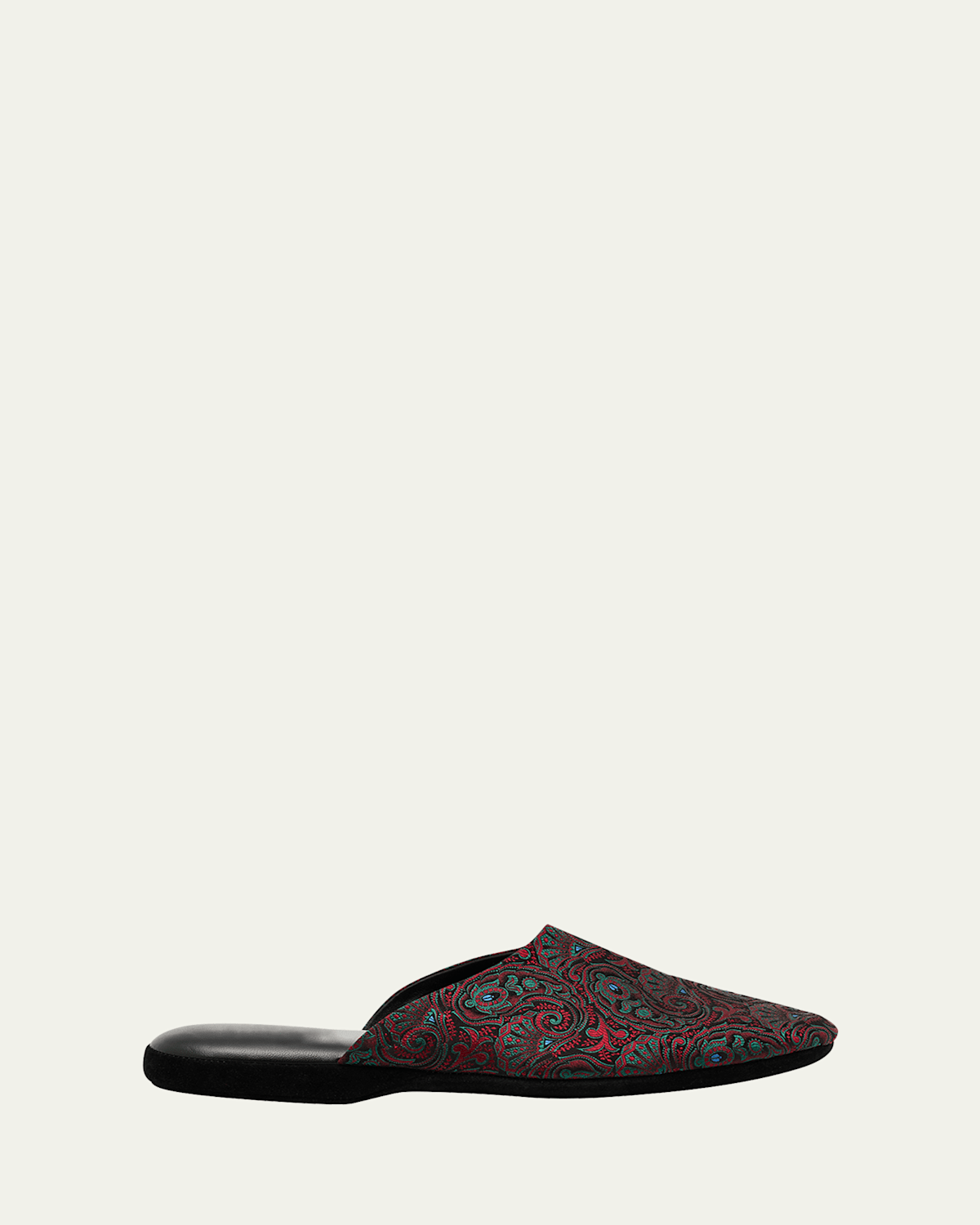 Men's Paisley Silk & Leather Slippers