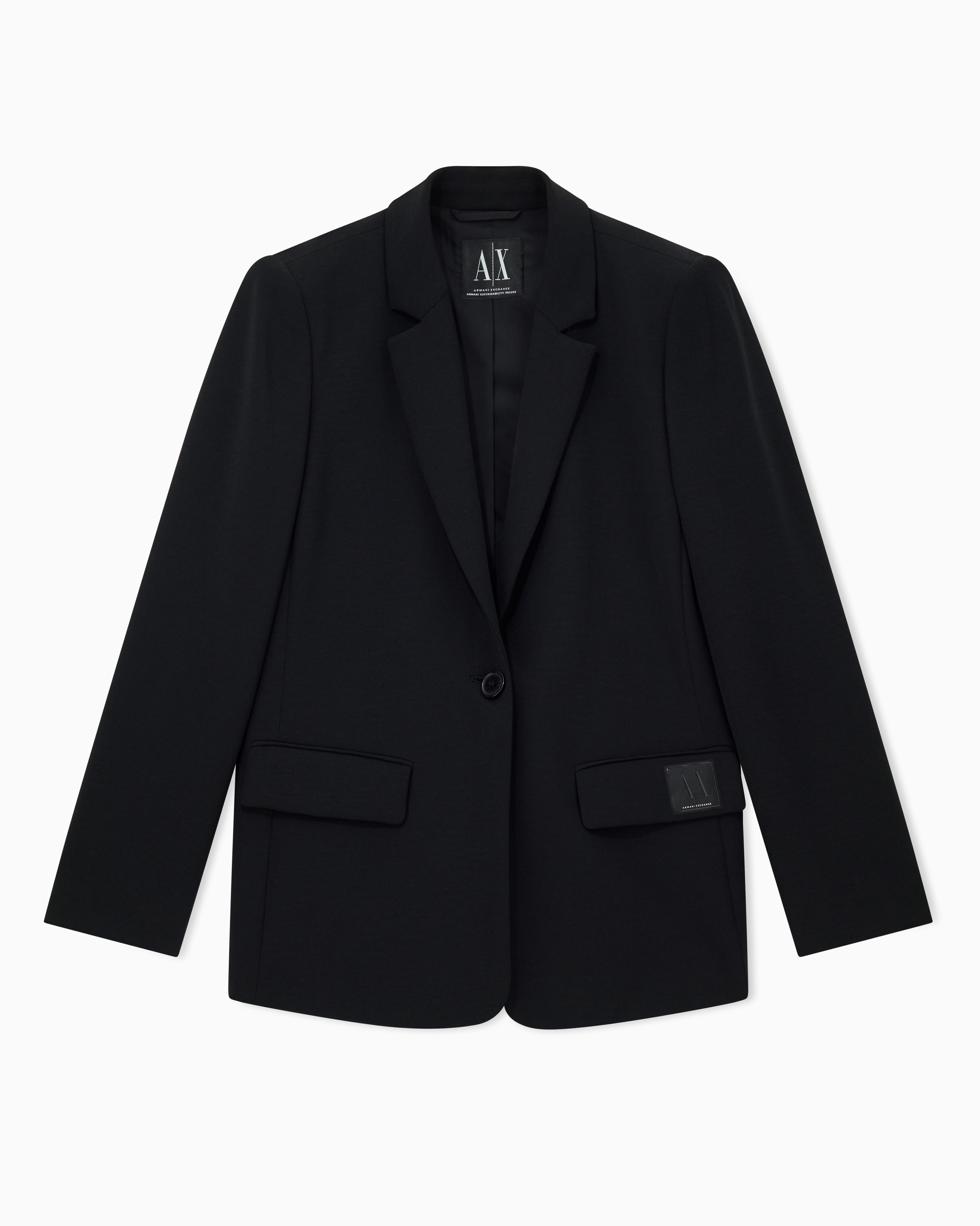 Single-breasted blazer in technical fabric