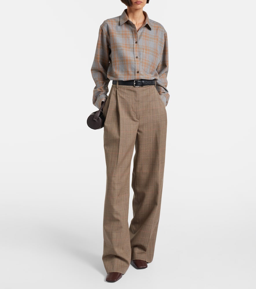 Róhe Checked virgin wool straight pants