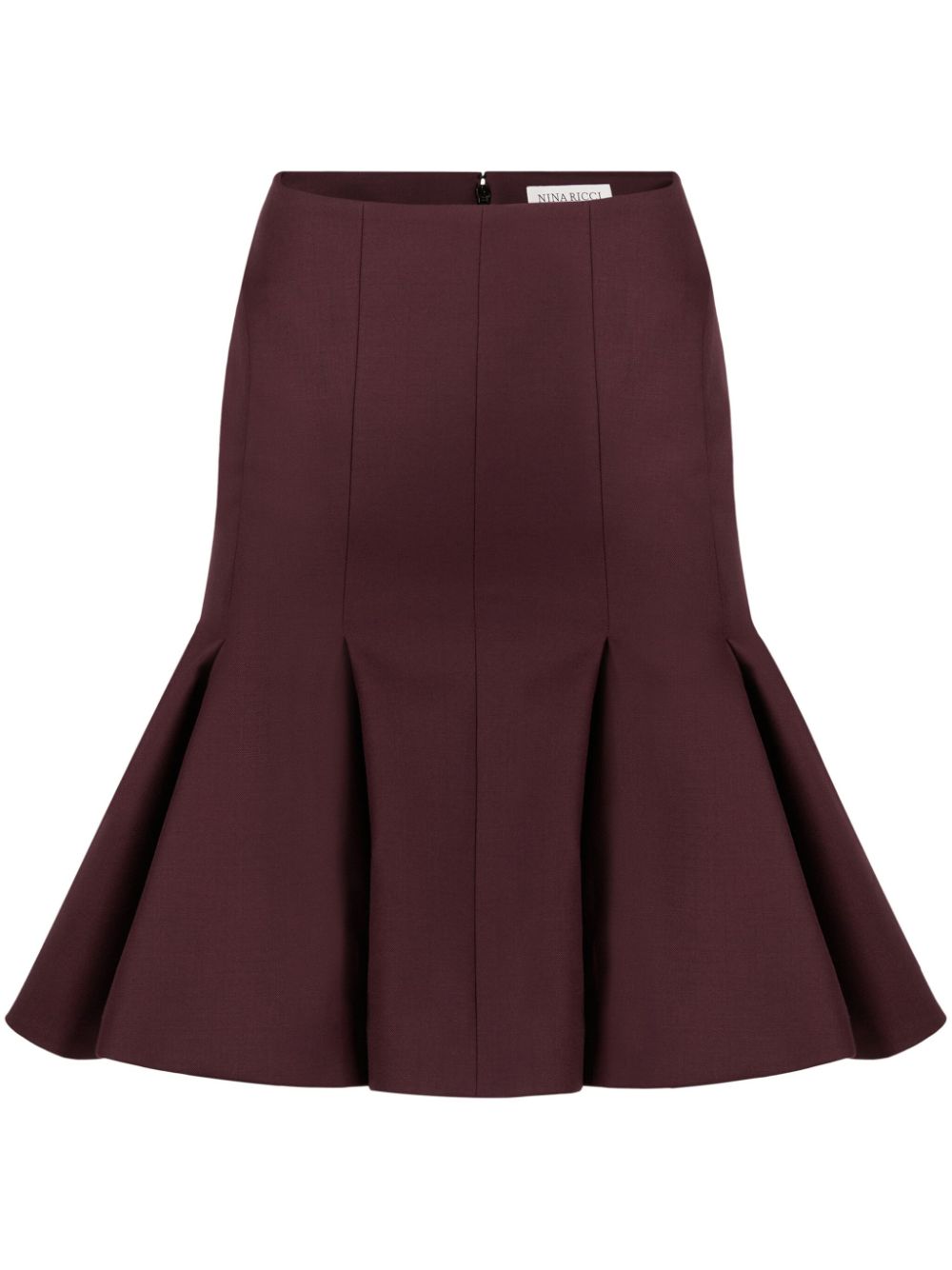 Peplum Wool Skirt - Red