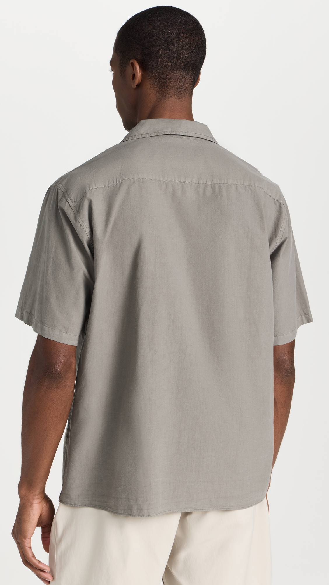 Carsten Cotton Tencel Shirt Mid Khaki