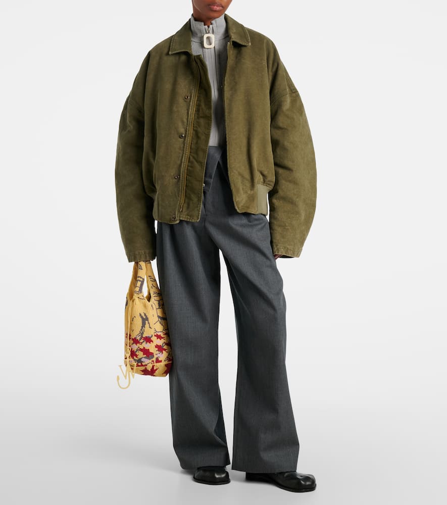Oversized cotton bomber jacket