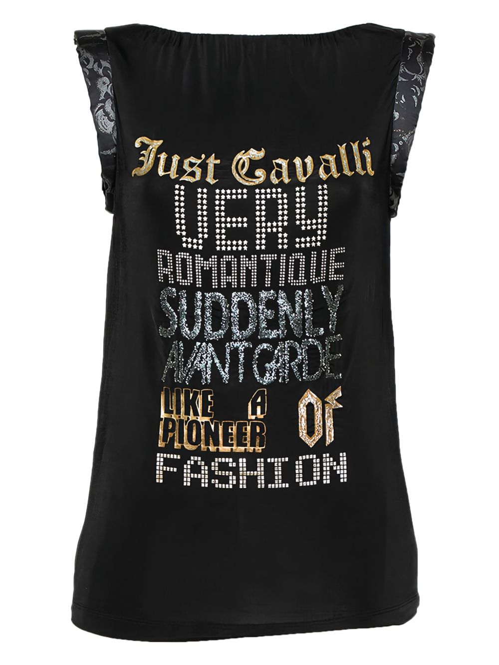Sequin-embellished graphic top - Black