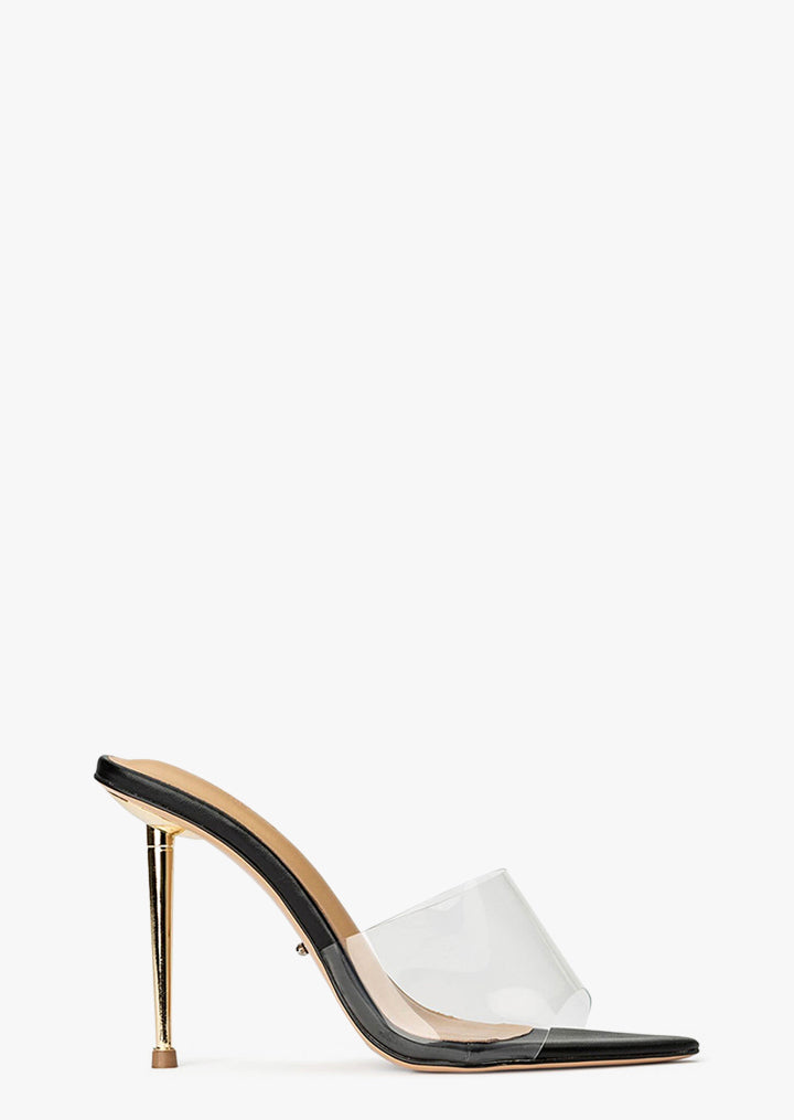 Mylo Clear Vinylite/Black Heels