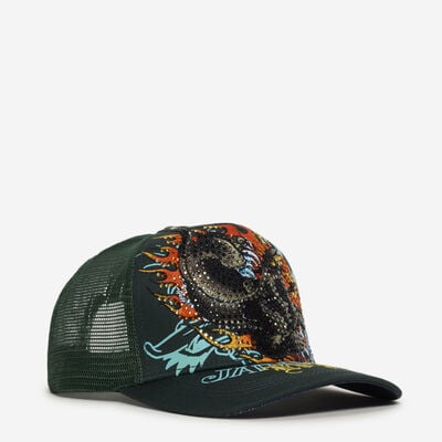 Fire Panther Trucker Hat in Green | EHH0001-76RS