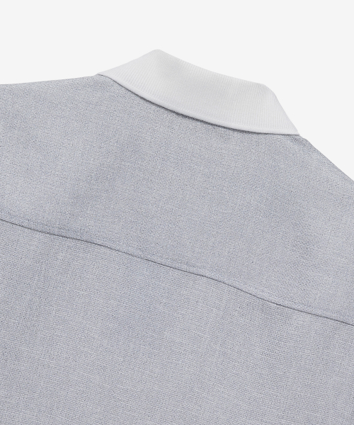 Collar Point Pullover Gray Oversized Short Sleeve Shirt