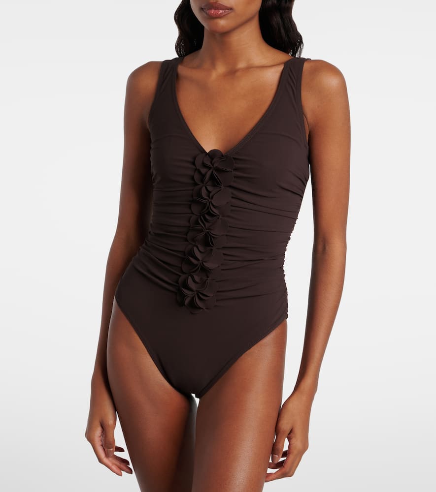 Tess floral-appliqué swimsuit