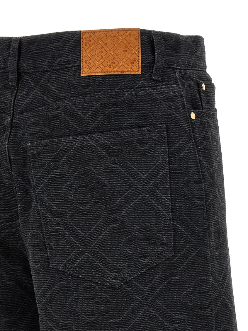 Laser Monogram Denim Bermuda And Short Black