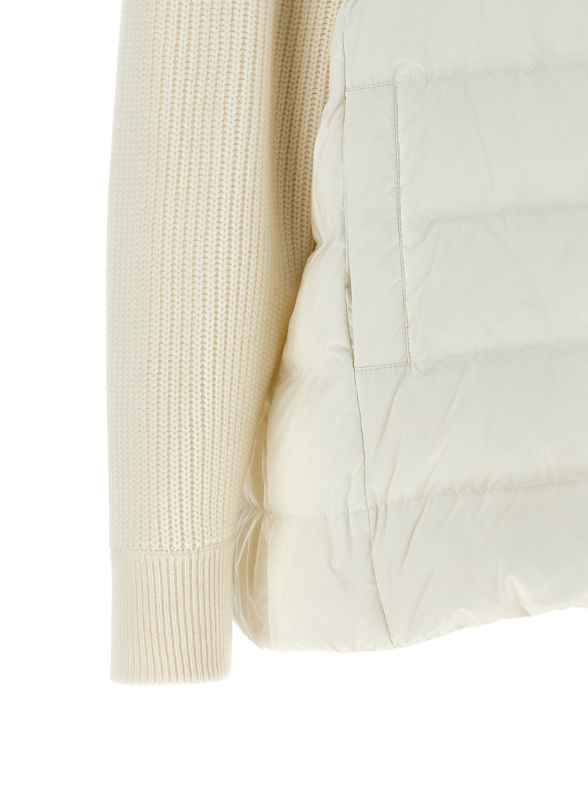 Brunello Cucinelli - hooded down jacket knit sleeve