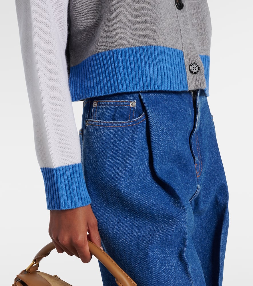 Colorblocked cashmere cardigan