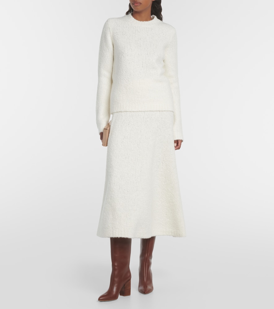 Pablo wool and silk bouclé midi skirt