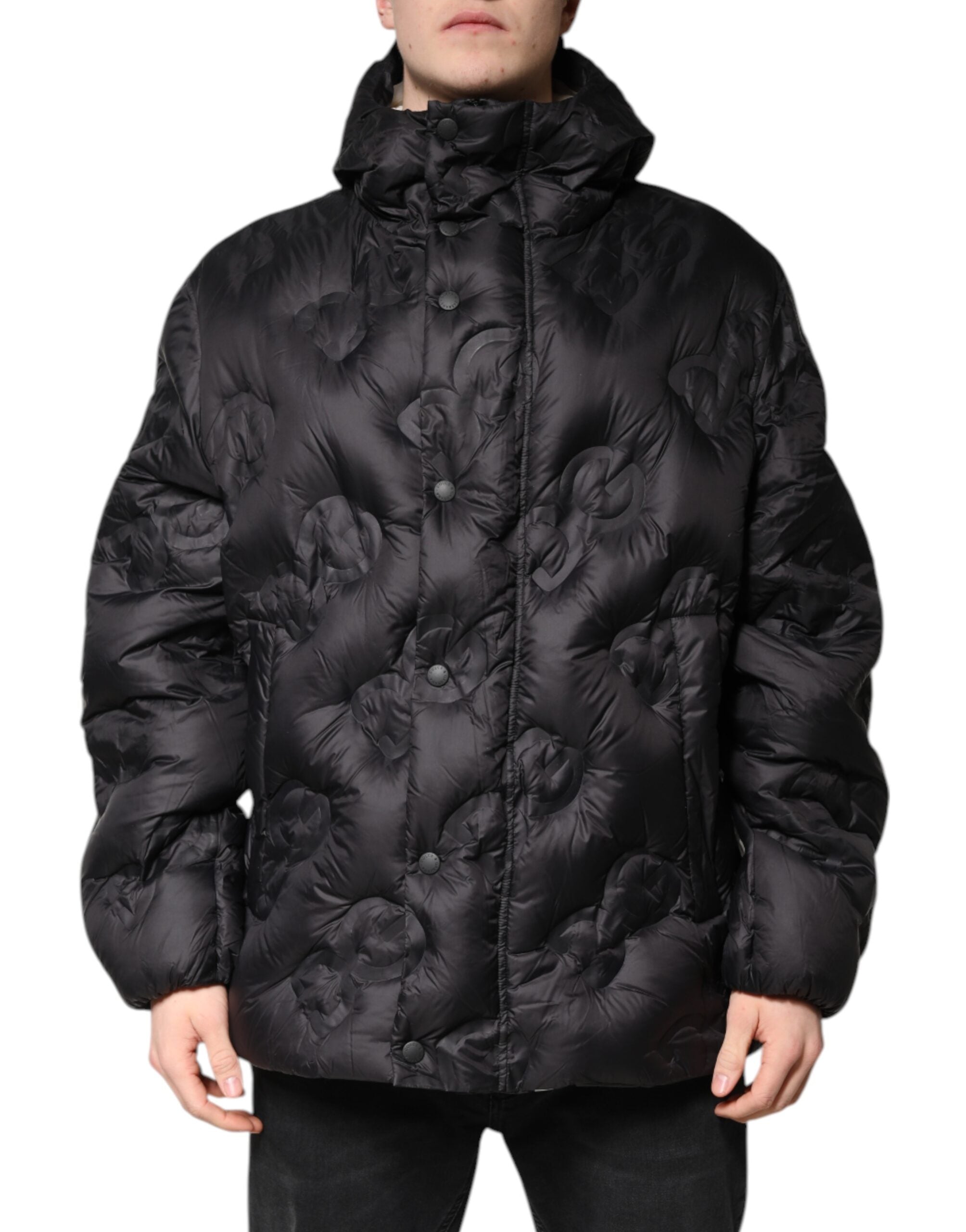 Quilted Nylon Parka Jacket — Black