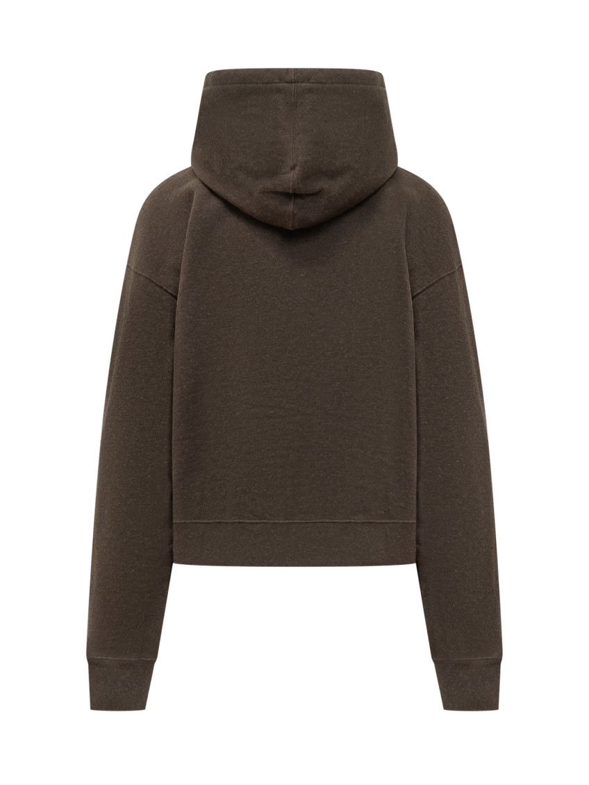 Brown Solid Hood Sweatshirt