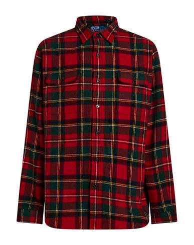Man Shirt Red Size M Wool