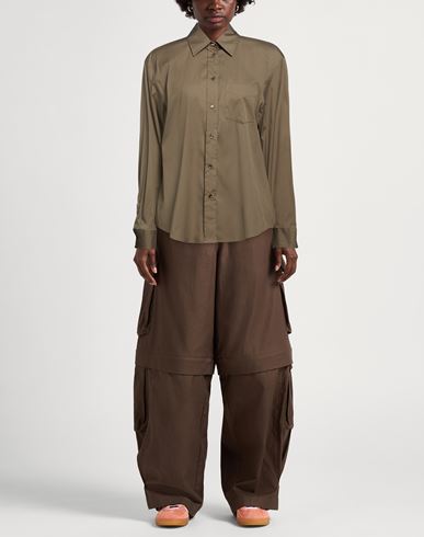 Woman Shirt Khaki Size 4 Cotton, Nylon, Elastane