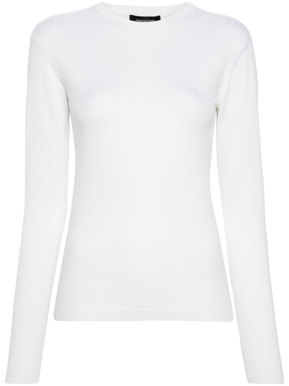 Fine-knit sweater - White