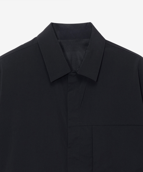 Utility Nylon Short-Sleeve Shirt Jacket