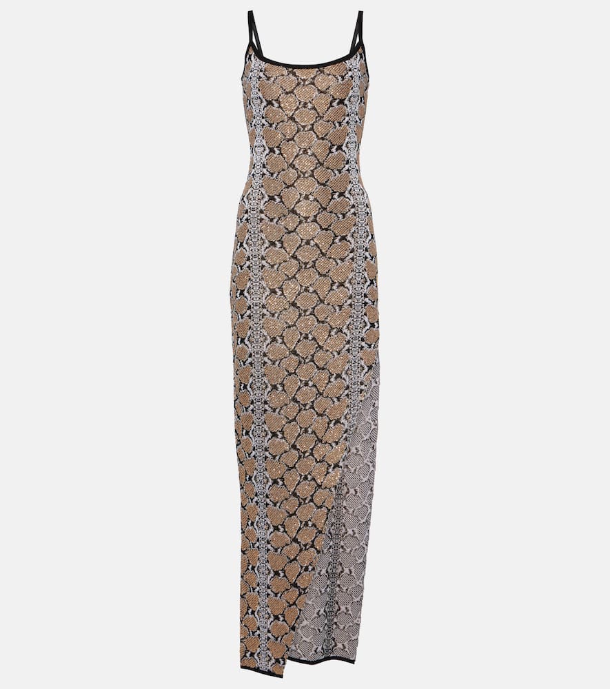 Snake-print maxi dress