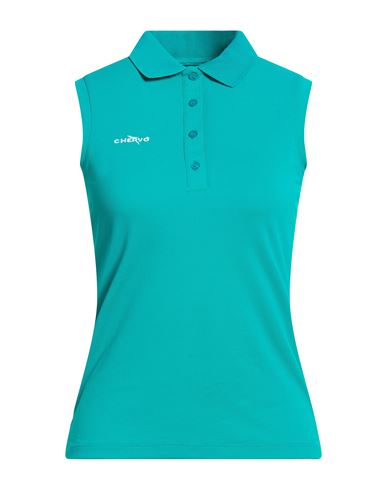 Woman Polo shirt Emerald green Size 4 Polyamide