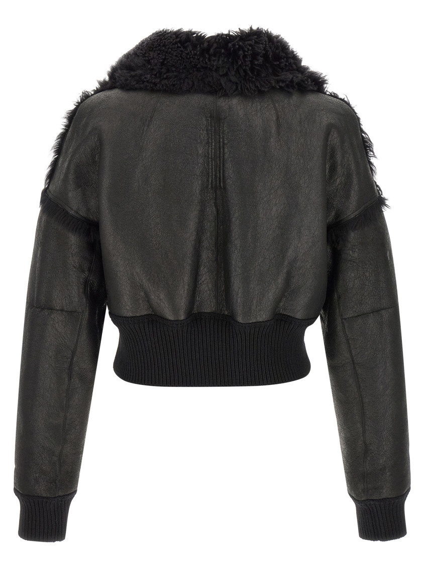 Rick Owens - cropped shearling collar bomber coat