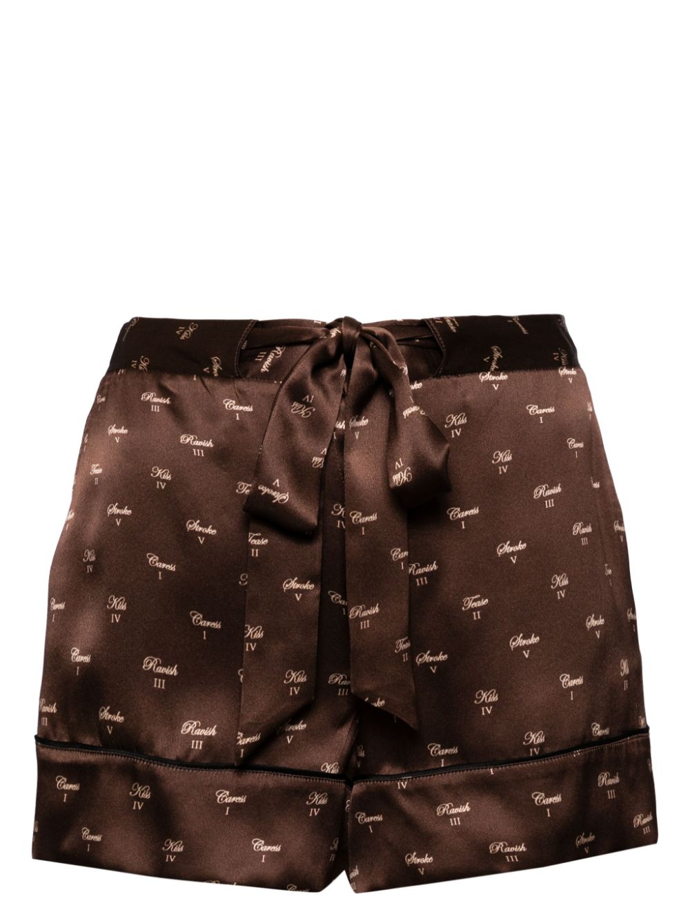 Kiki silk tie-up shorts - Black