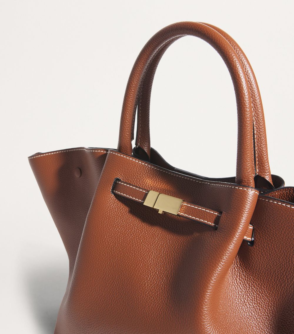 Midi Leather New York Tote Bag